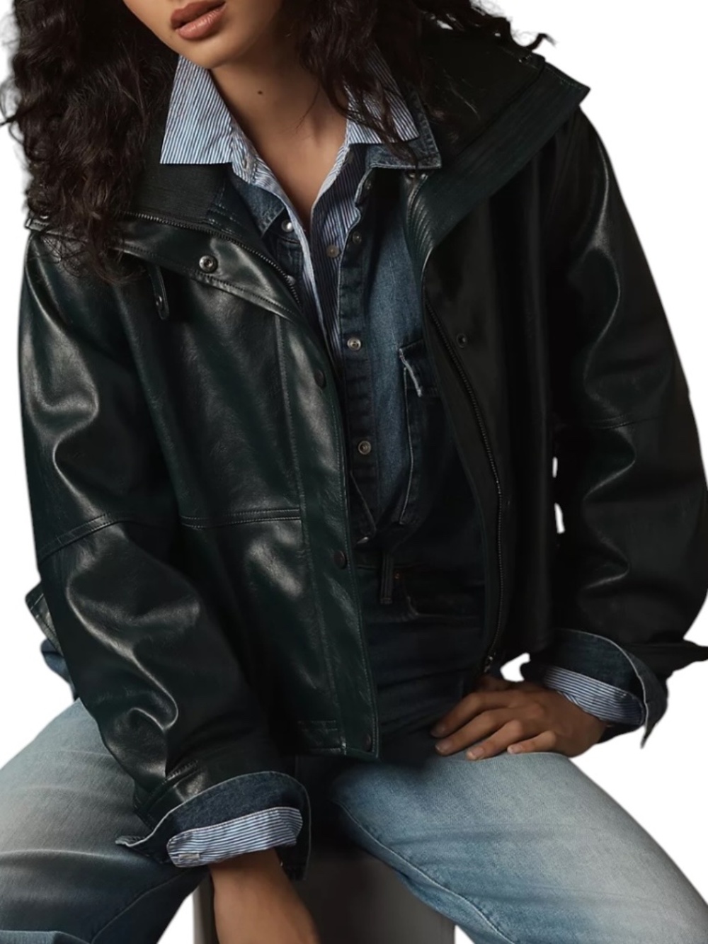 Pilcro By Anthropology Faux Leather Jacket Size XL NWOT